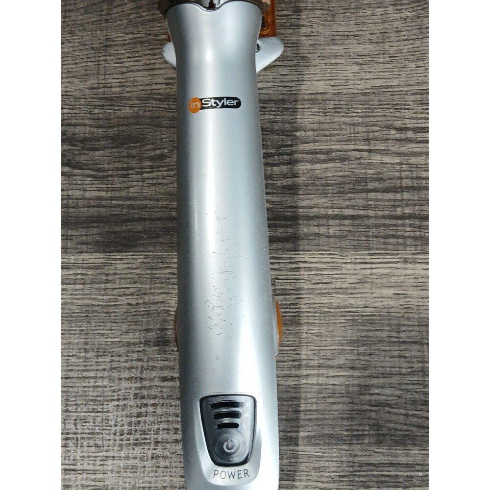 Instyler Rotating Hot Iron Hair Straightener 1.25" Silver IS1001 Silver/Orange - Picture 4 of 7